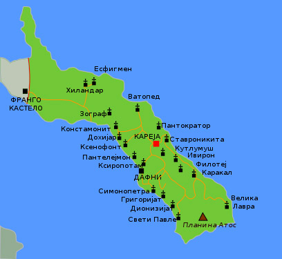 sveta gora hilandar mapa Uranopolis i krstarenje oko Svete Gore sveta gora hilandar mapa