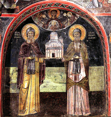 Ktitori na fresci jednog od manastira